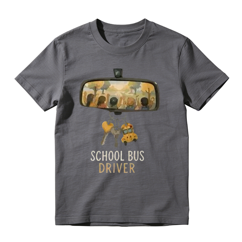 School Bus Driver Rear‑View Mirror Graphic T‑Shirt Back To School Bus Driver Gift Tee
