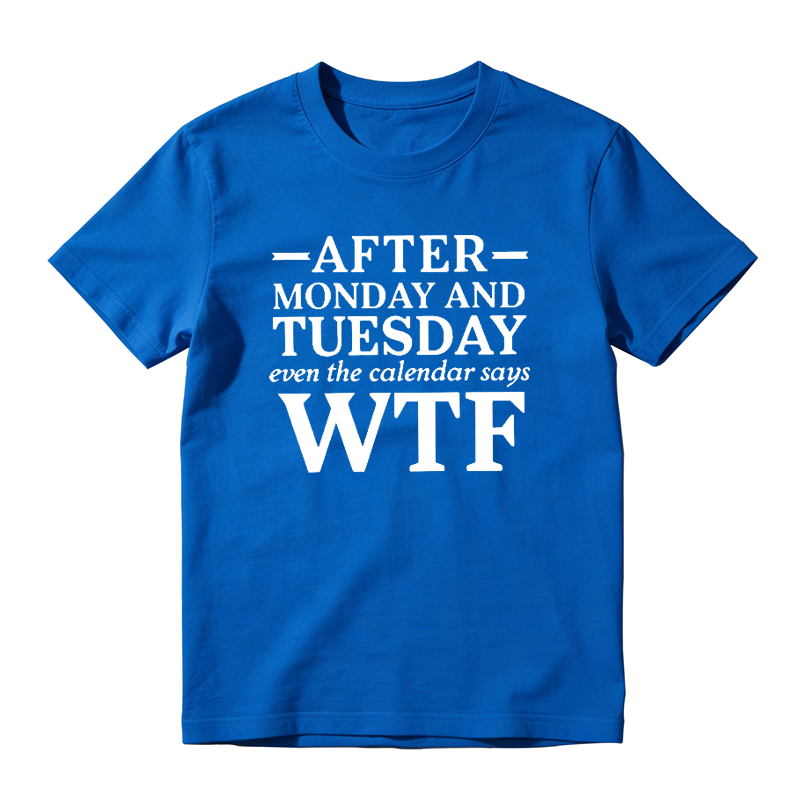 After Monday and Tuesday Even the Calendar Says WTF Funny Graphic T-Shirt