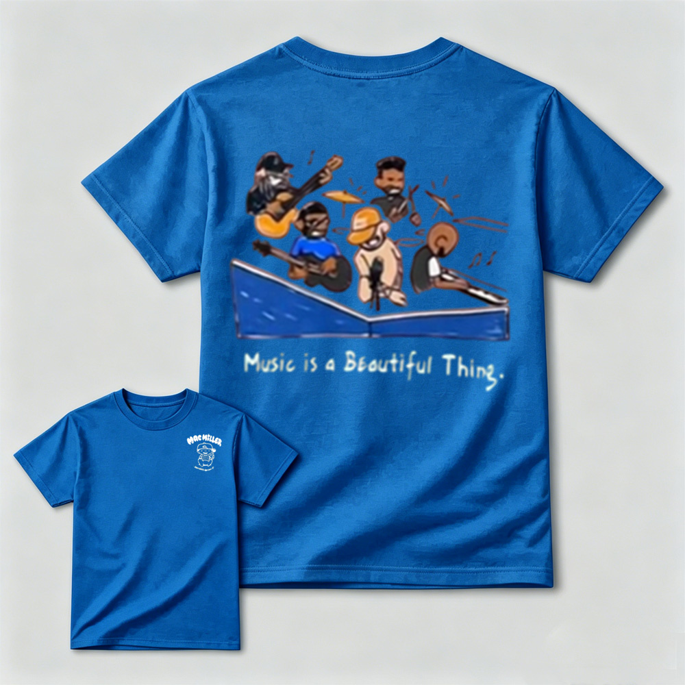 Music Is A Beautiful Thing Mac Miller Double Print Tee