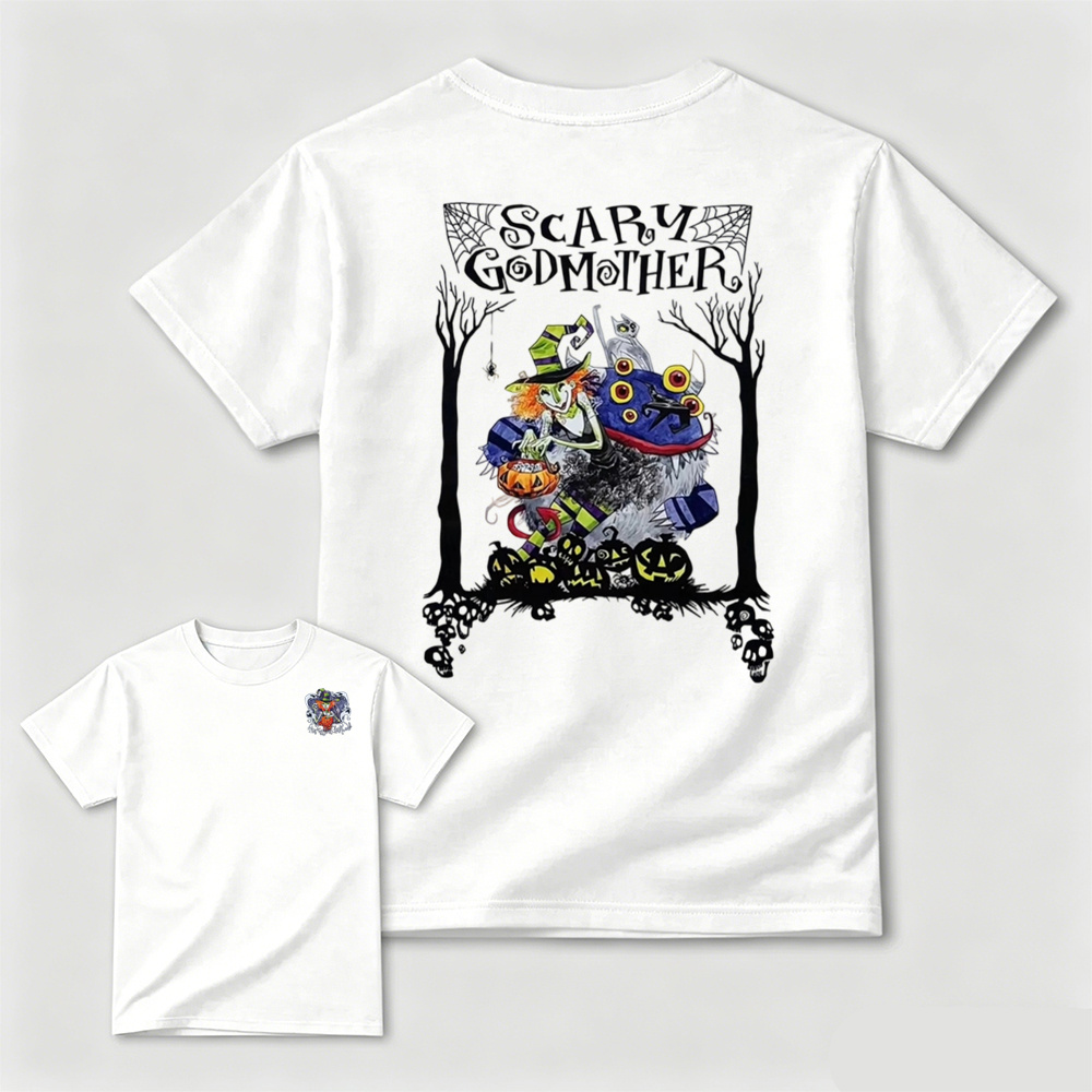 Scary Godmother Vintage Halloween Graphic T-Shirt