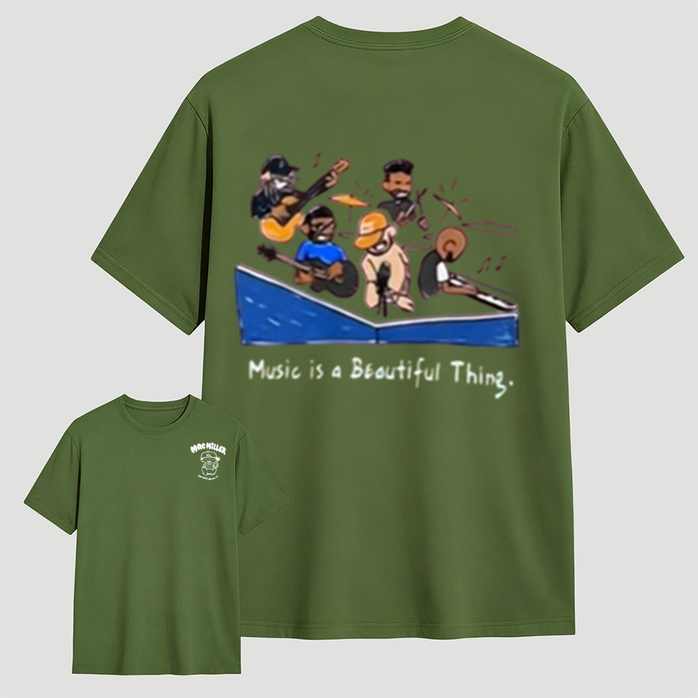 Music Is A Beautiful Thing Mac Miller Double Print Tee