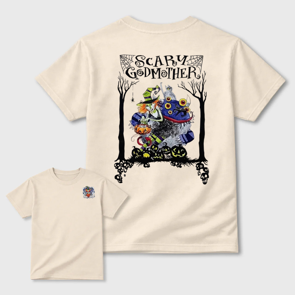 Scary Godmother Vintage Halloween Graphic T-Shirt