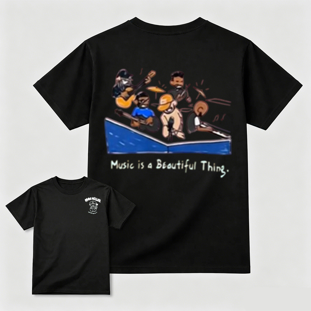 Music Is A Beautiful Thing Mac Miller Double Print Tee