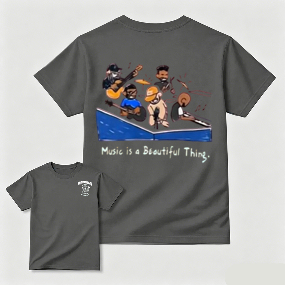 Music Is A Beautiful Thing Mac Miller Double Print Tee