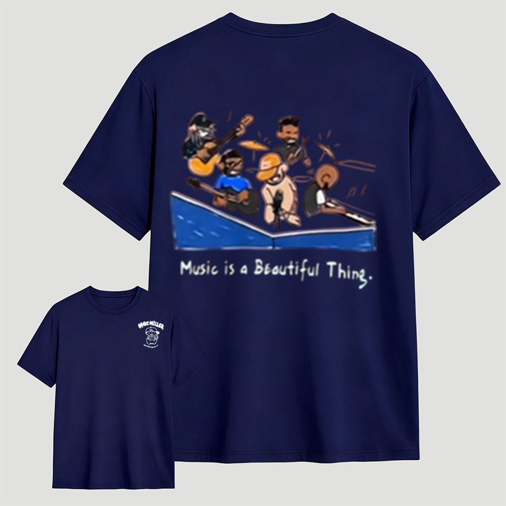 Music Is A Beautiful Thing Mac Miller Double Print Tee