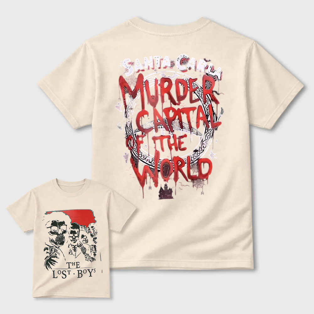 Retro Vampire Horror Movie Santa Carla Graphic Tee Spooky Halloween Shirt