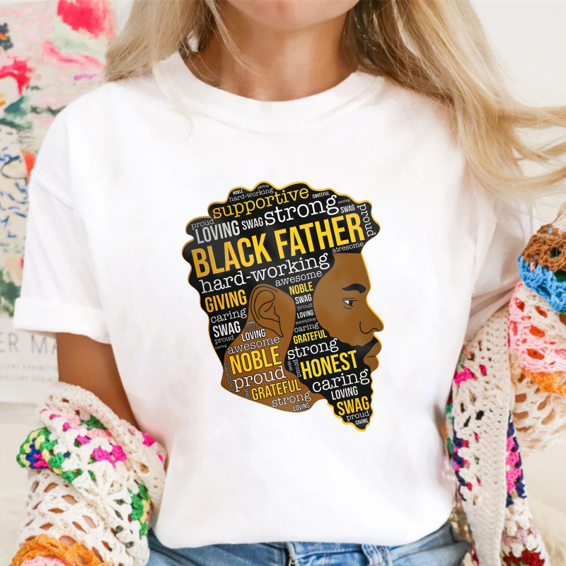 Black Father Word Art Design Unisex Classic T-shirt