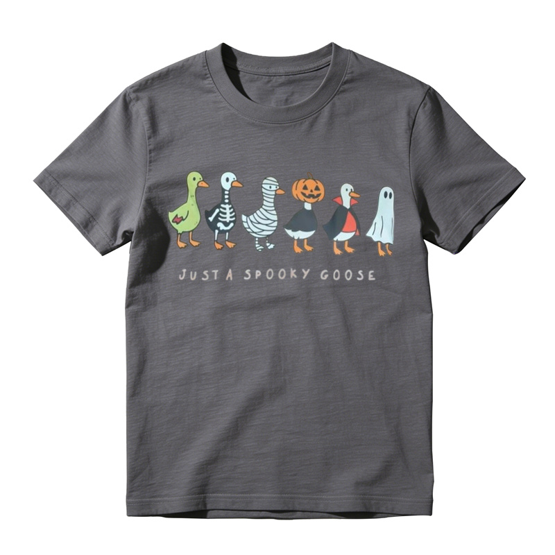 Just A Spooky Goose Halloween Graphic T-Shirt