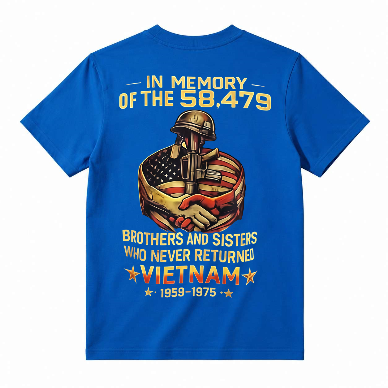 Vietnam War Memorial Graphic T-Shirt In Memory Of The 58479 Fallen Brothers And Sisters Tee