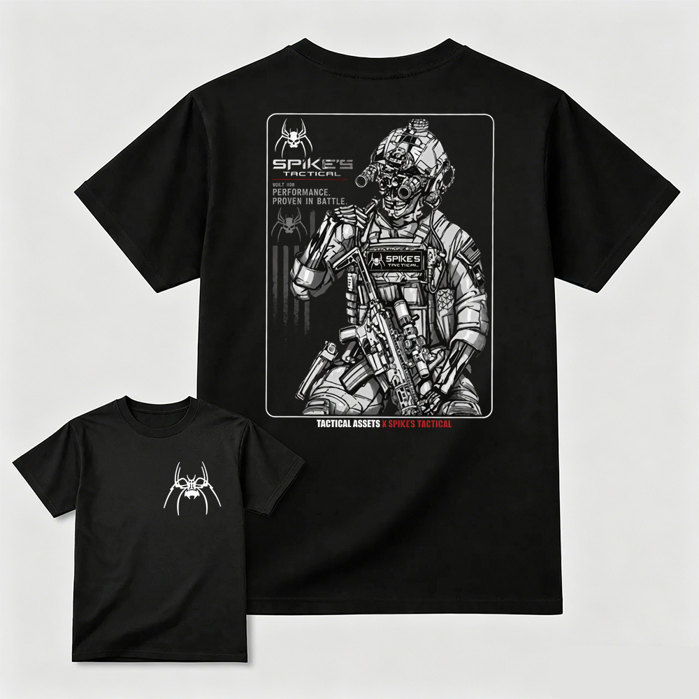Tactical Skeleton Soldier Graphic T-Shirt Skull Military Rifle Design Tee For Tactical Fans