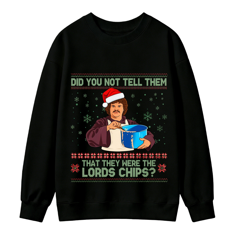 Retro Holiday Quote Cartoon Figure Graphic Sweatshirt Unisex Xmas Top
