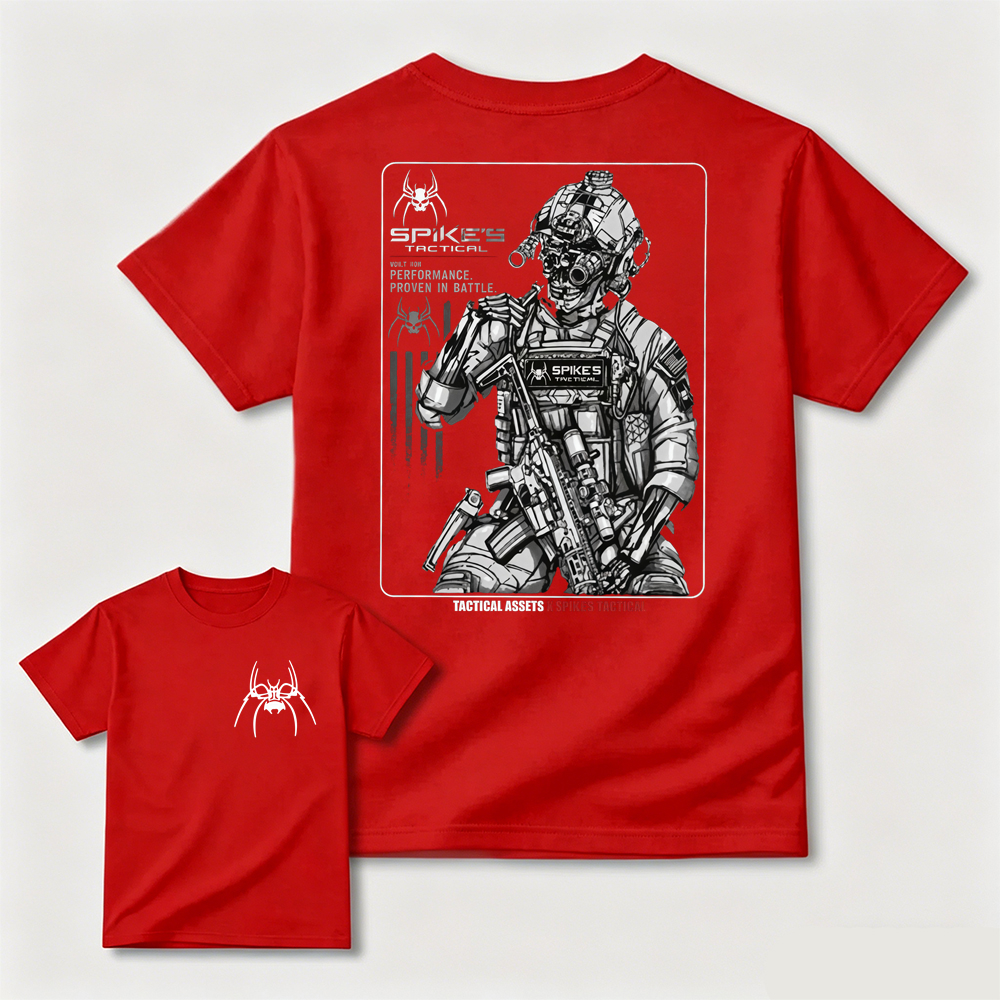 Tactical Skeleton Soldier Graphic T-Shirt Skull Military Rifle Design Tee For Tactical Fans
