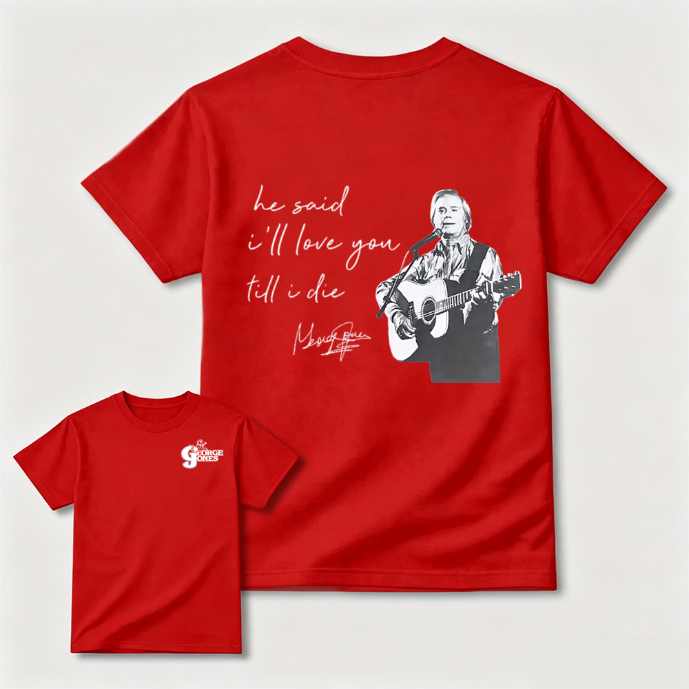Vintage Country Music Lyric Graphic Tee, Double Sided Print Casual Fan T‑Shirt