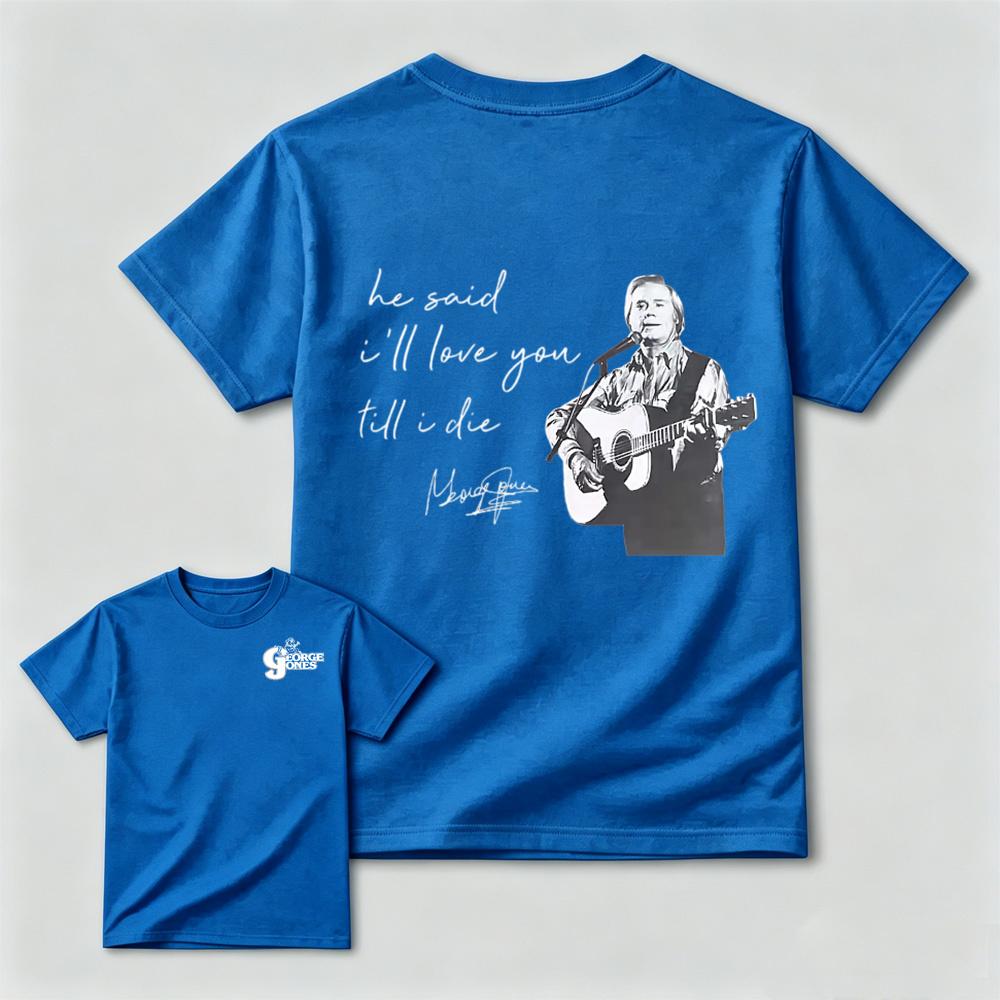 Vintage Country Music Lyric Graphic Tee, Double Sided Print Casual Fan T‑Shirt