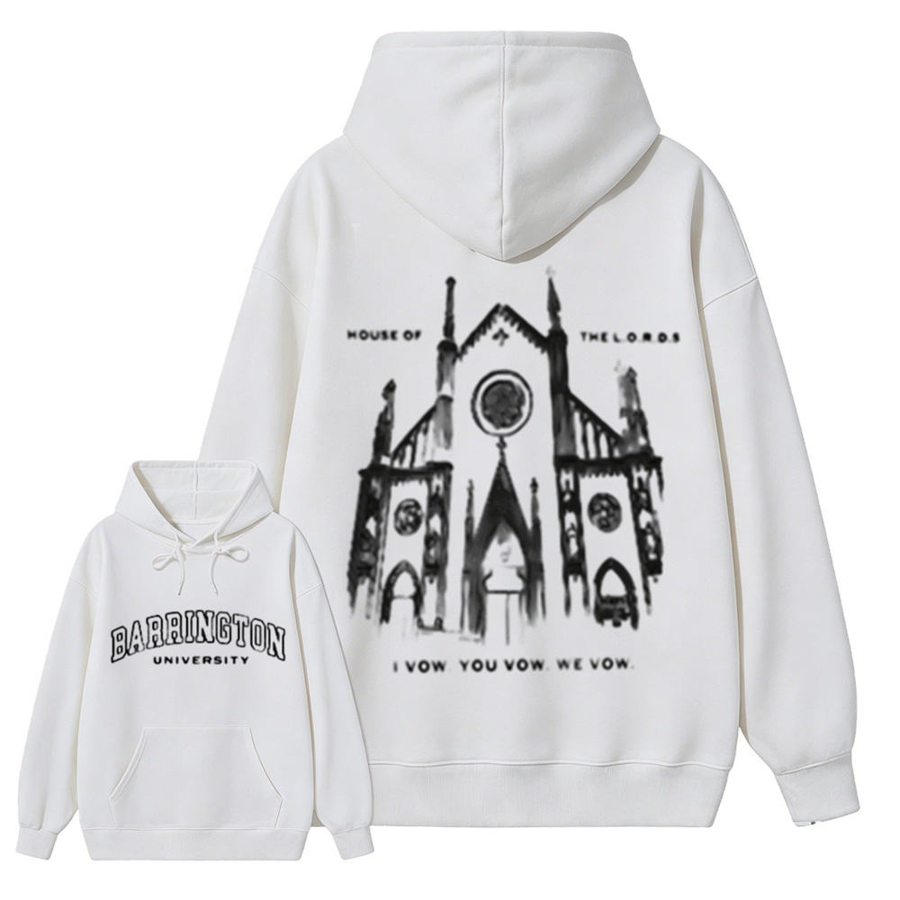 Barrington University House of The Lords Cathedral Graphic Hoodie Front Back Print