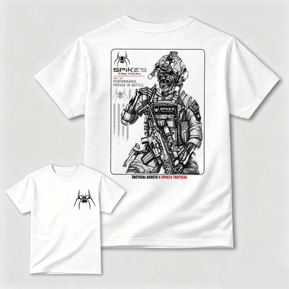 Tactical Skeleton Soldier Graphic T-Shirt Skull Military Rifle Design Tee For Tactical Fans