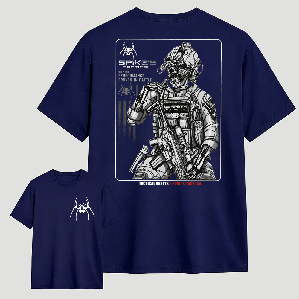 Tactical Skeleton Soldier Graphic T-Shirt Skull Military Rifle Design Tee For Tactical Fans