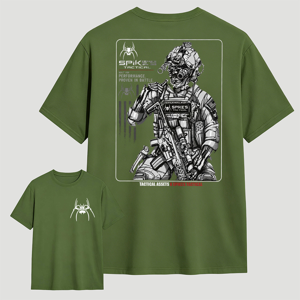 Tactical Skeleton Soldier Graphic T-Shirt Skull Military Rifle Design Tee For Tactical Fans