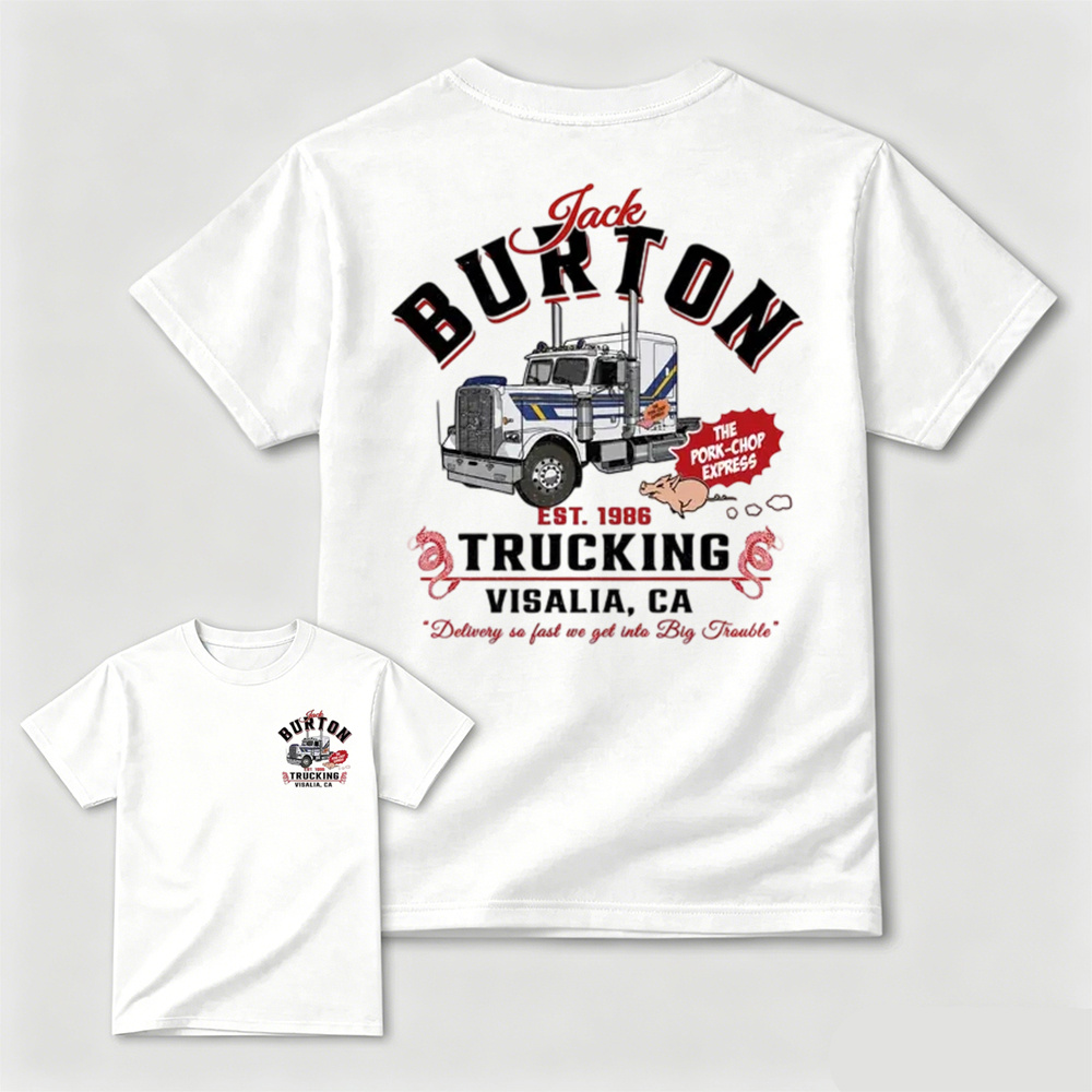 Jack Burton Trucking Shirt, Big Trouble in Little China Tee, Vintage Trucker Graphic T-Shirt, 80s Movie Fan Gift, MADE IN USA