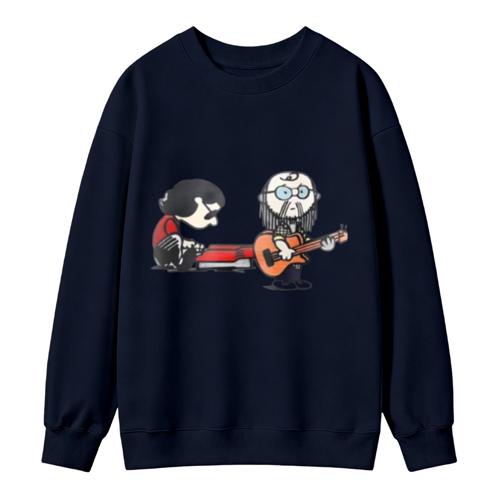 Cartoon Rock Band Guitar Player Graphic Sweatshirt