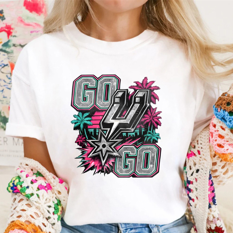 Go Go Lightning Star Palm Tree Pattern Unisex Classic T-shirt