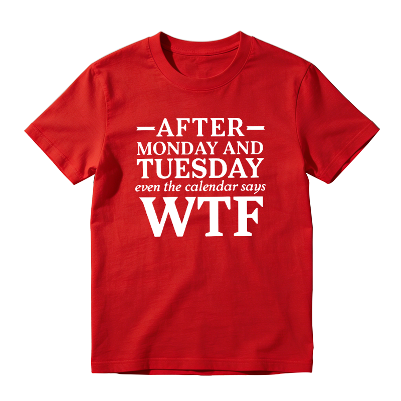 After Monday and Tuesday Even the Calendar Says WTF Funny Graphic T-Shirt