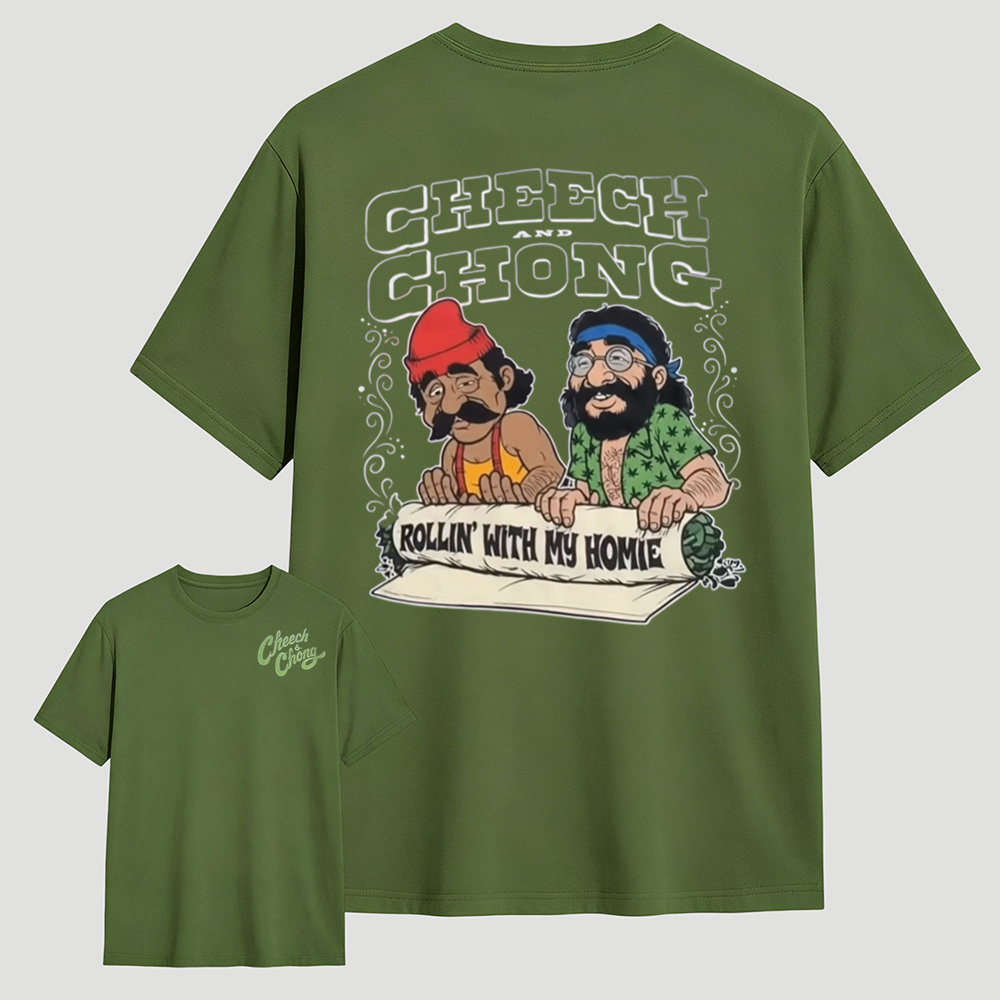 Retro Vintage Cartoon Comedy Duo Graphic Casual T‑Shirt