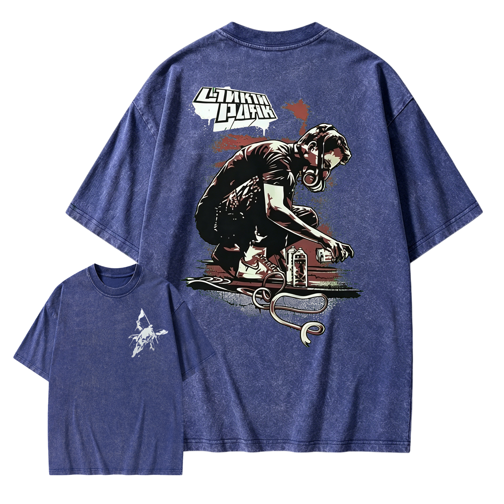 Vintage Graffiti Gas Mask Linkin Park T-Shirt
