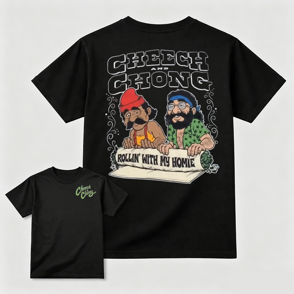 Retro Vintage Cartoon Comedy Duo Graphic Casual T‑Shirt