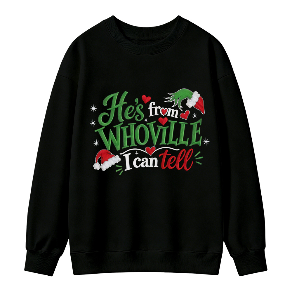 Unisex Retro Christmas Heart Snowflake Graphic Crewneck Sweatshirt Holiday Top