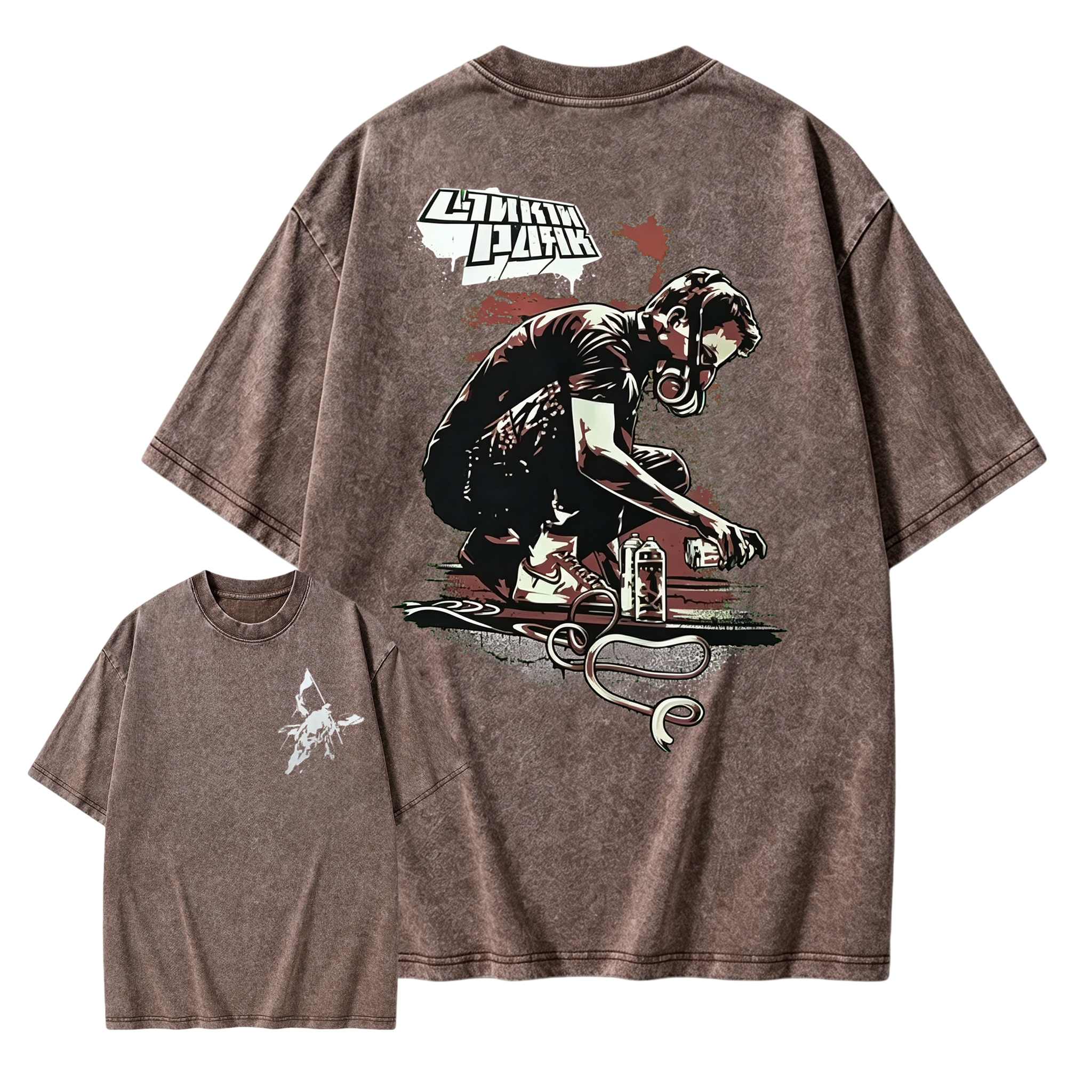 Vintage Graffiti Gas Mask Linkin Park T-Shirt