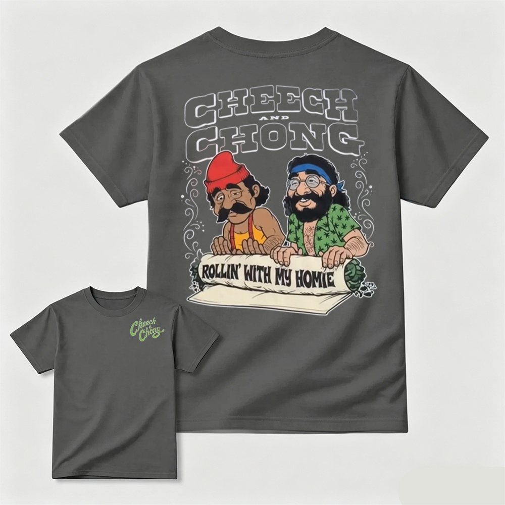 Retro Vintage Cartoon Comedy Duo Graphic Casual T‑Shirt