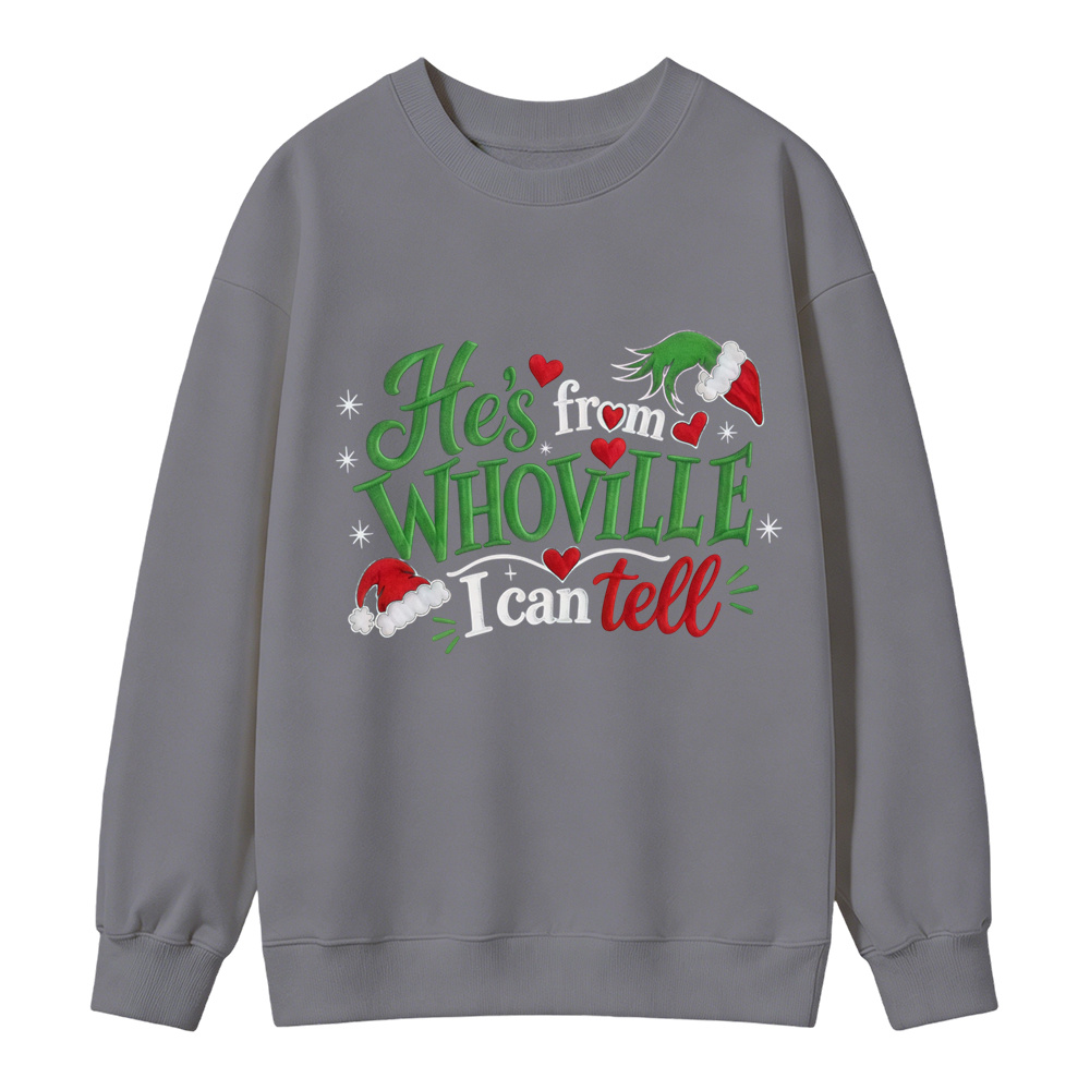 Unisex Retro Christmas Heart Snowflake Graphic Crewneck Sweatshirt Holiday Top