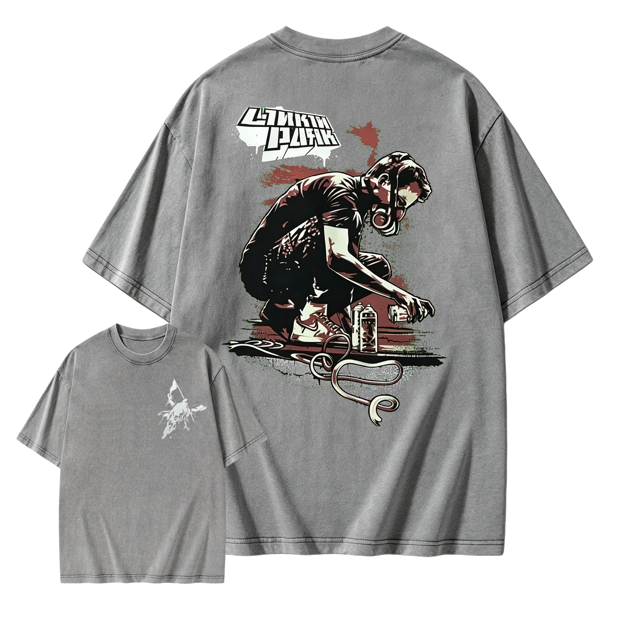 Vintage Graffiti Gas Mask Linkin Park T-Shirt