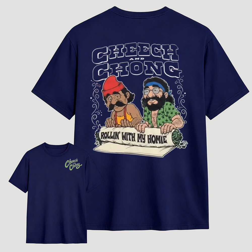 Retro Vintage Cartoon Comedy Duo Graphic Casual T‑Shirt