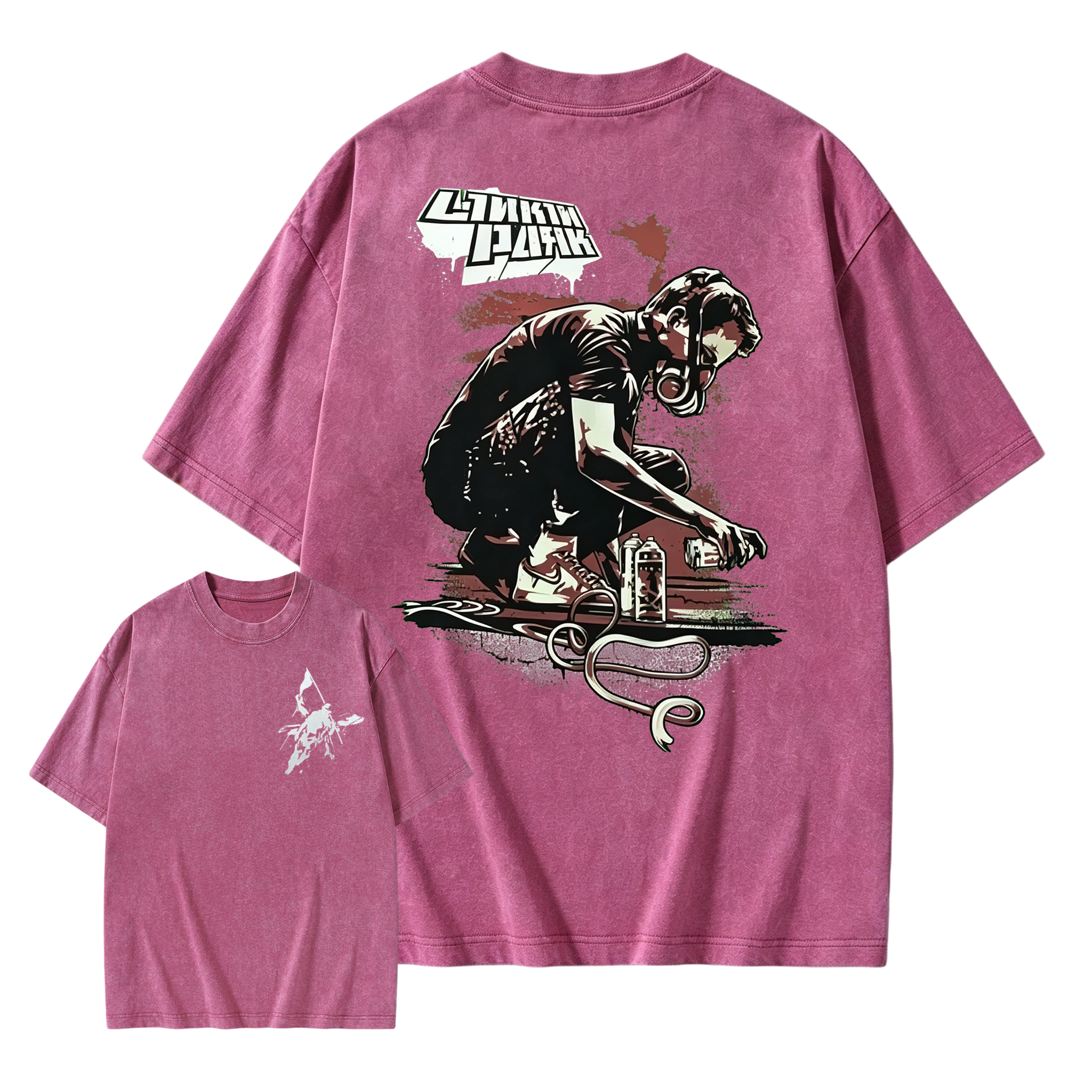Vintage Graffiti Gas Mask Linkin Park T-Shirt