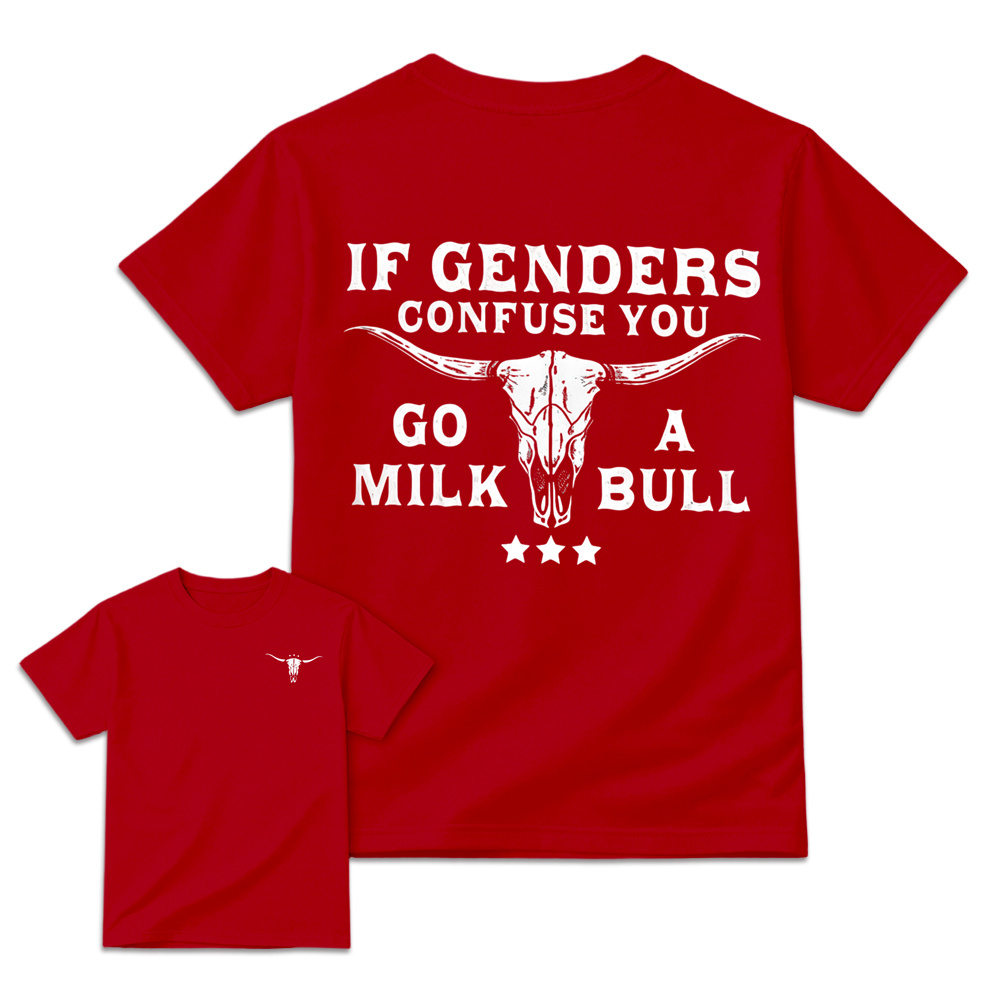 Retro Distressed Bull Skull Art Graphic Tee Unisex Western Back Print T-Shirt