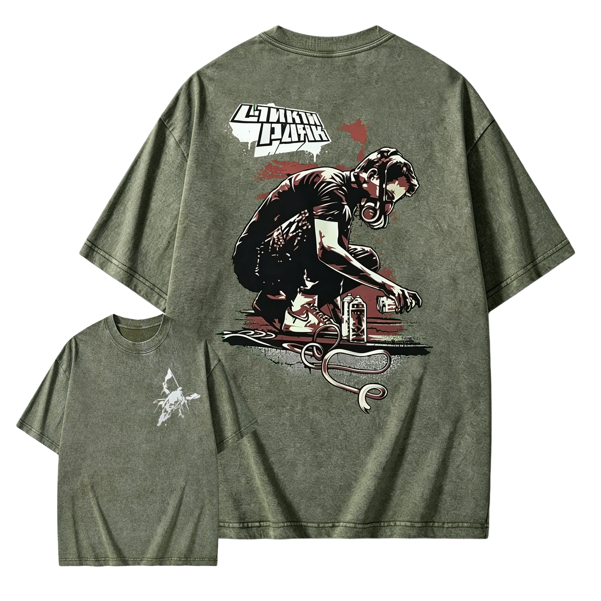 Vintage Graffiti Gas Mask Linkin Park T-Shirt