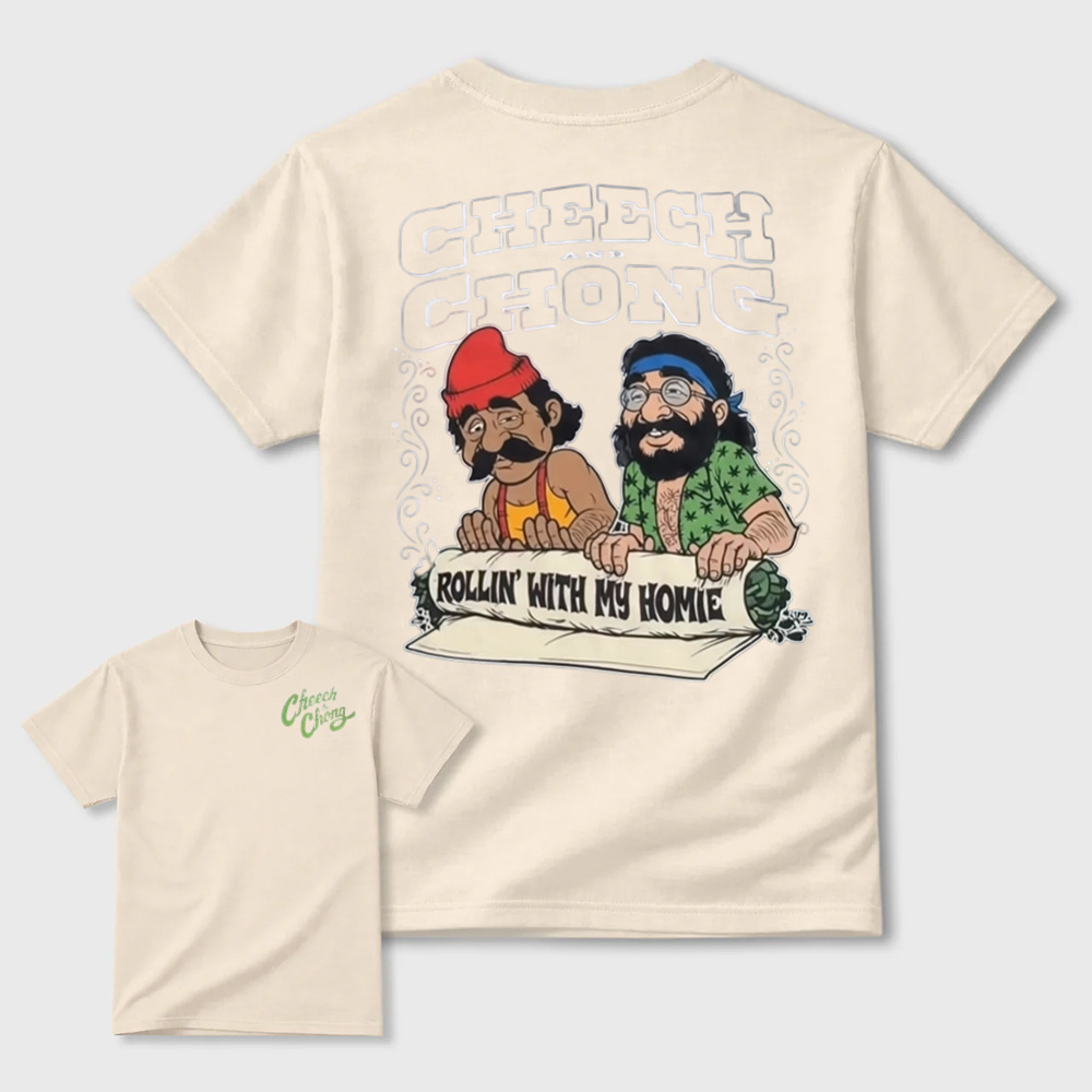 Retro Vintage Cartoon Comedy Duo Graphic Casual T‑Shirt