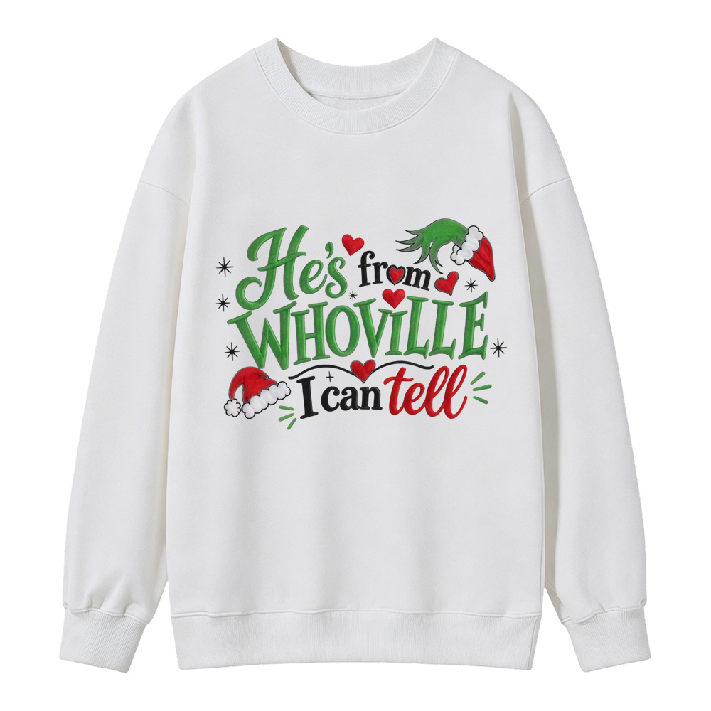 Unisex Retro Christmas Heart Snowflake Graphic Crewneck Sweatshirt Holiday Top