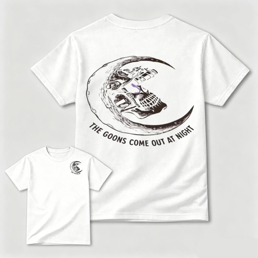 Tactical Skull Night Vision Graphic Tee, The Goons Come Out At Night Moon Men’s T‑Shirt
