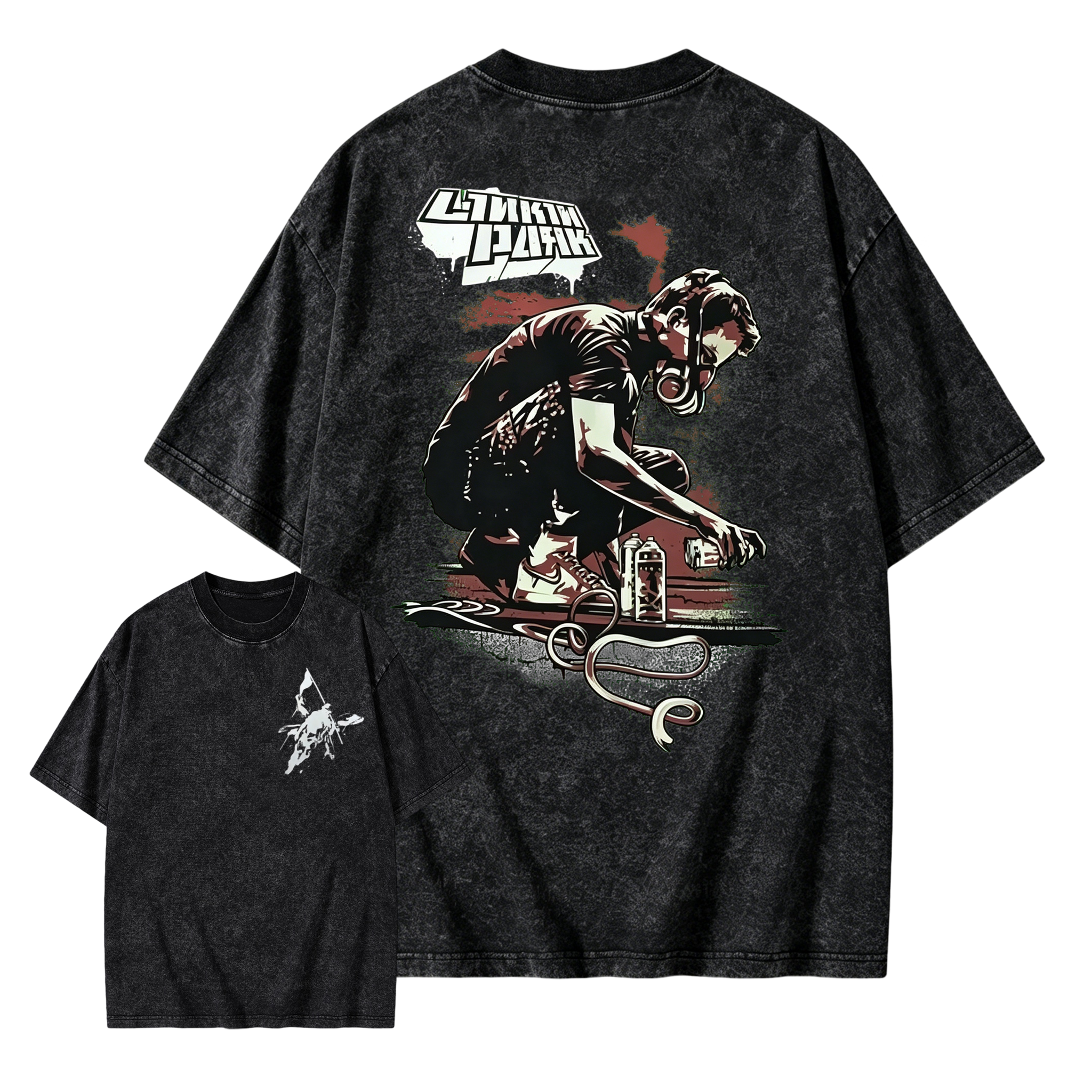 Vintage Graffiti Gas Mask Linkin Park T-Shirt