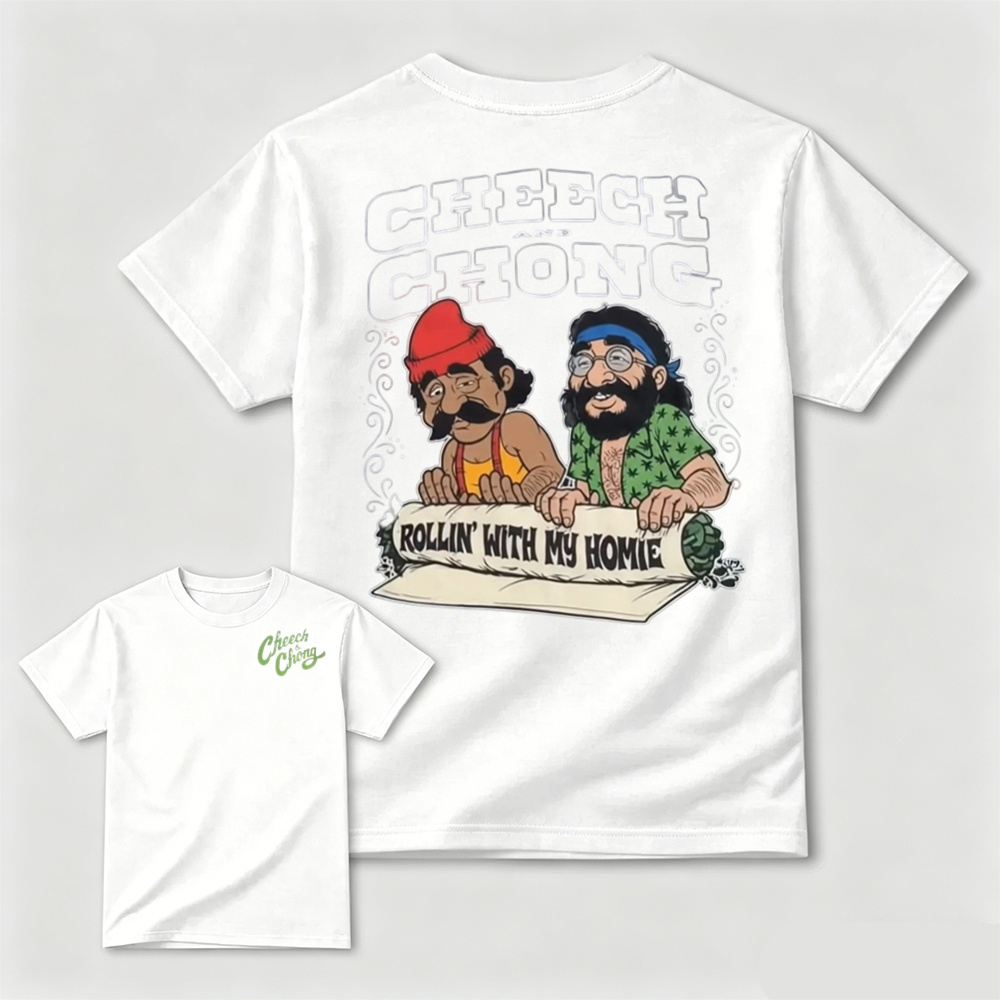 Retro Vintage Cartoon Comedy Duo Graphic Casual T‑Shirt