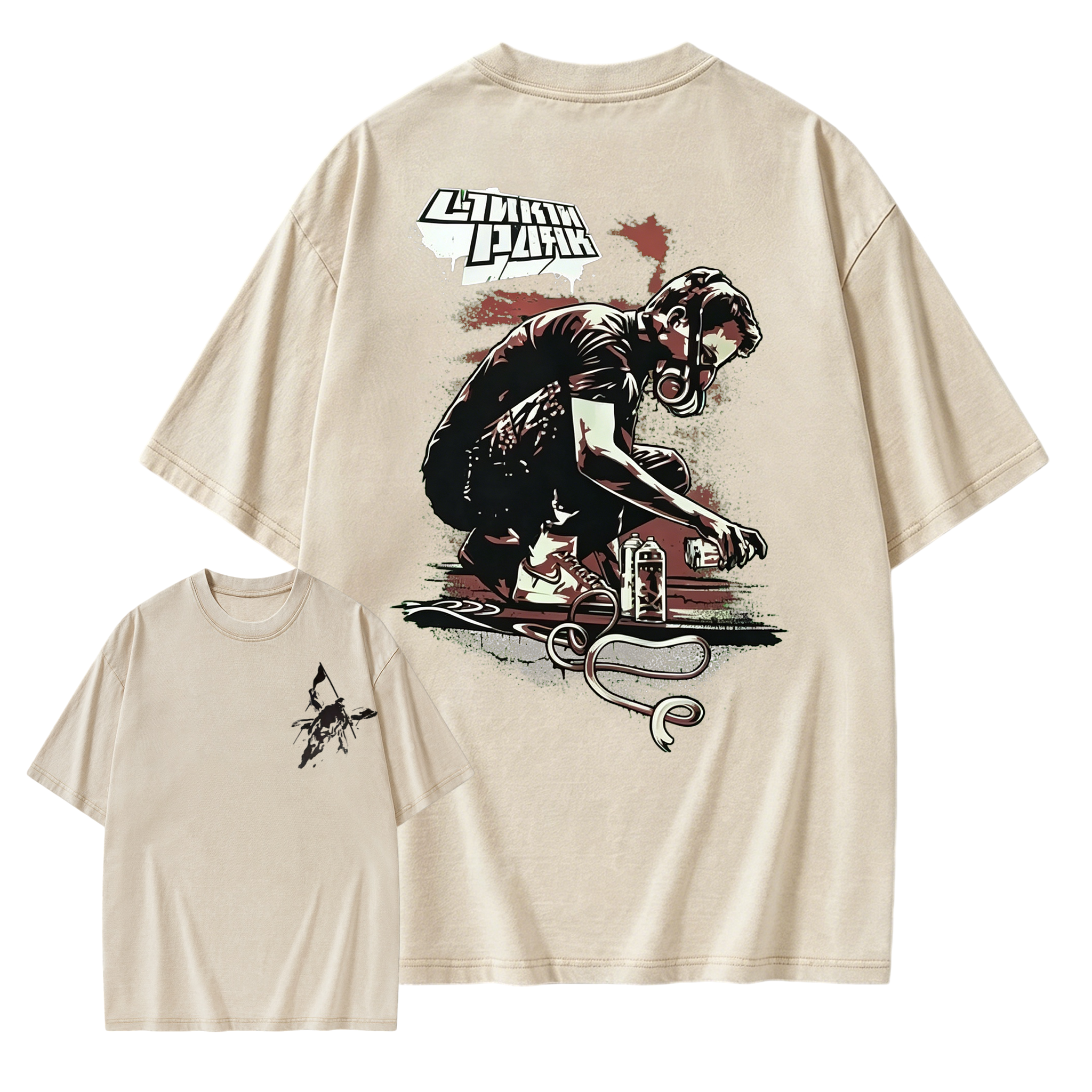 Vintage Graffiti Gas Mask Linkin Park T-Shirt