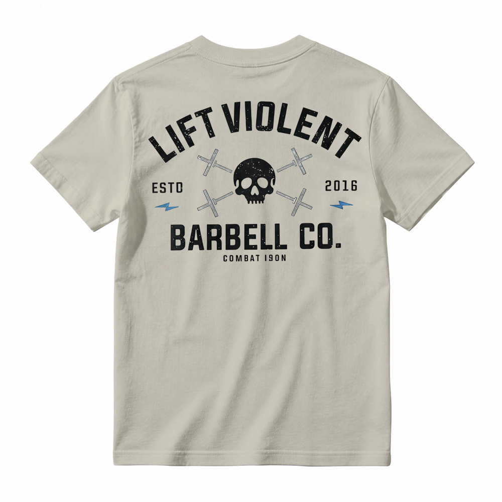 Men's Cotton Blend Short-Sleeve Athletic Sports T-Shirt - Lift Barbell Co Skull Graphic Crew Neck