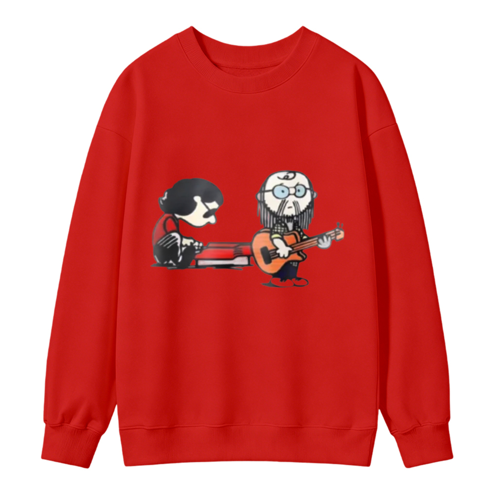 Cartoon Rock Band Guitar Player Graphic Sweatshirt