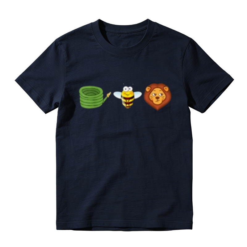 Funny Bee & Lion Cartoon Graphic T-Shirt