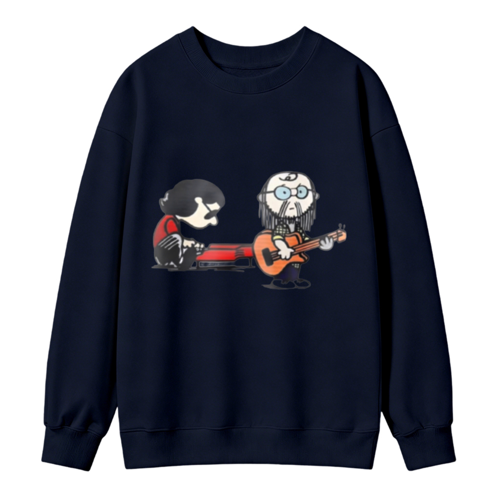 Cartoon Musicians Playing Guitars Graphic Sweatshirt