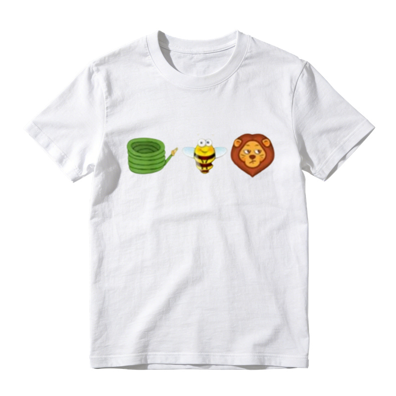 Funny Bee & Lion Cartoon Graphic T-Shirt