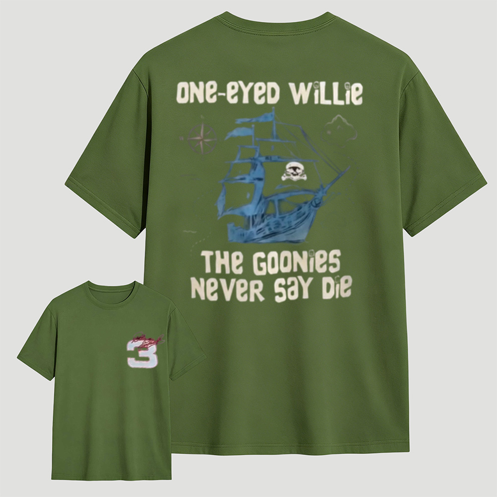 One-Eyed Willie Pirate Ship Goonies Vintage Graphic Casual Top